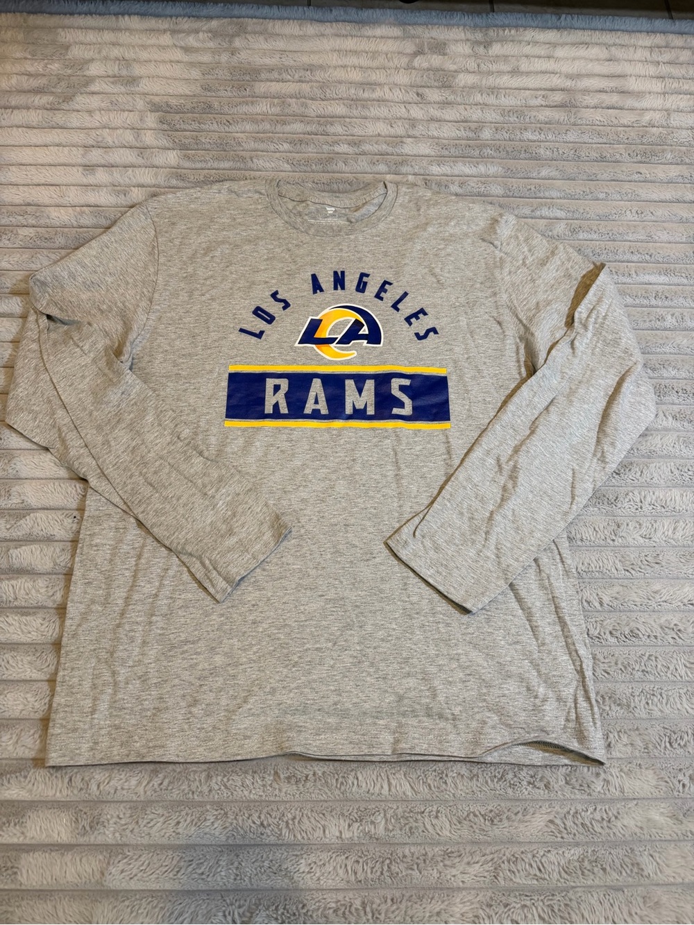 Los Angeles Rams Gray Long Sleeve Tee - Blue & Yellow Logo